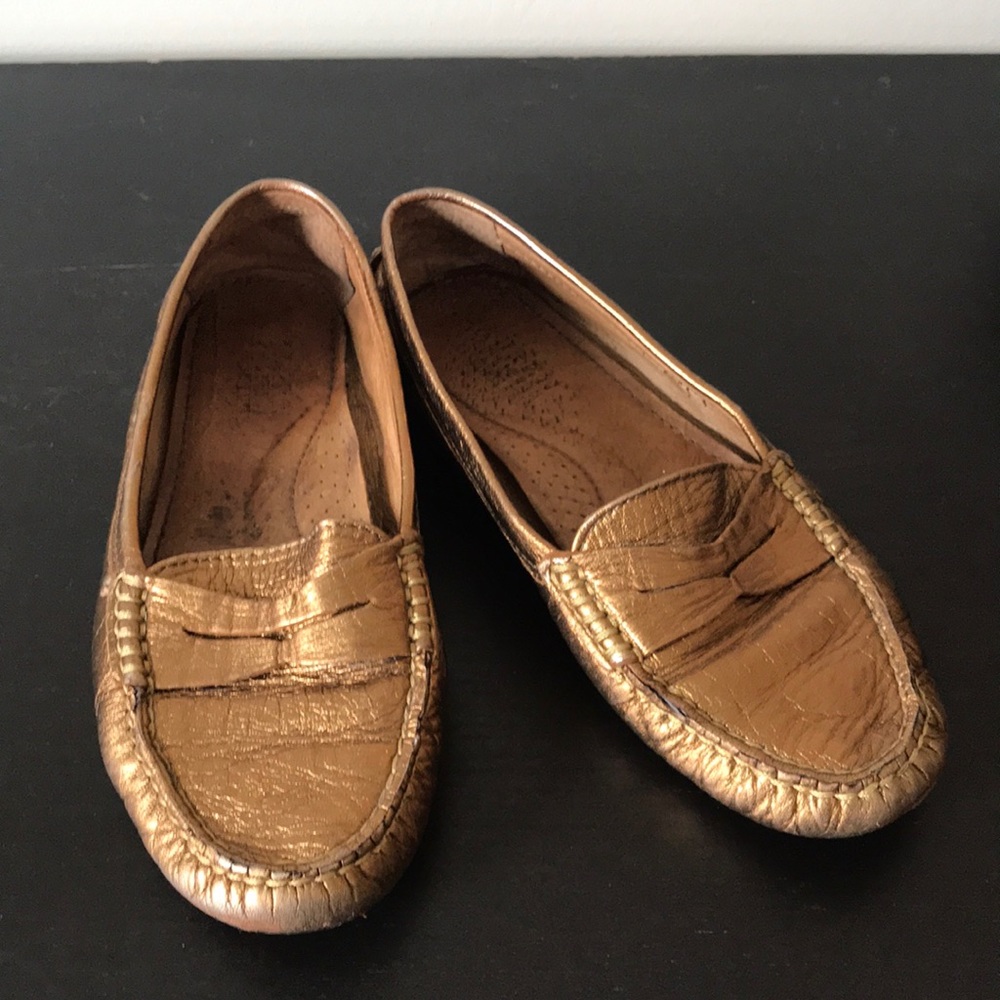 Ralph Lauren bronze leather loafers